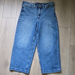 Banana Republic High Waist Wide Leg Crop Jeans Sz 31
